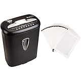 Amazon Basics 8-Sheet Credit Card and Paper Cross-Cut Shredder + Sheets to lubricate and sharpen Shredders - Pack of 24