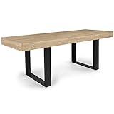 IDMarket Phoenix – Udtrækkeligt spisebord 160 – 200 cm, træ og sort