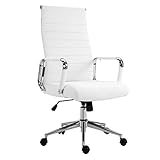SVITA Elegance Comfort - Silla de oficina giratoria (tela), color blanco
