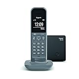 Gigaset CL390 - Teléfono fijo inalámbrico para casa, pantalla iluminada, agenda 150 contactos, gris