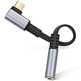 AXFEE USB Type C to 3.5mm Jack Adapter with DAC Chip, 90 Degree Headphone Adapter for Samsung Galaxy S22/S21/S20 Note 20, Google Pixel 7 6 5 4 3 2/6XL 5XL 4XL 3XL 2XL, iPad, Xiaomi, Huawei