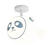 GFFTYX Luz de Ventilador de Techo for niños Creative Cartoon Panda Iron Art Lámparas de Ventilador de Techo Atenuación de 3 Colores y diseño de Control Remoto Inteligente for niños y niñas Decoración