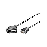 Wentronic scart - VGA, 2 m - adaptadores de cable de vídeo (2 m, 2m, SCART (21-pin) VGA (D-Sub)) Negro (50071-GB)