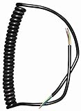 Cable en espiral negro de 3 hilos, cable giratorio en espiral, lámpara de péndulo 3 x 0,75 m²
