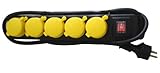 uniTEC 47555 FR H07RN-F3G1 - Regleta (IP44, 1,5m, 5 mm²), color negro y amarillo