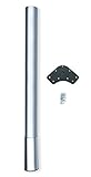 Emuca 2034725 - Pata para Mesa Altura Regulable (Ø 60 x 687 x 800 mm) en Acero Pintado Aluminio