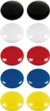 Westcott E-10814 00 magneter (10 enheder, runde, 25 mm, 2 enheder), hvide, sorte, røde, blå og gule