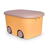 Multibox Kids - Caja de Ordenación Multiusos Infantil 45L con Ruedas (Pastel Ocre)