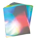 Rayher 67300606 Papel holográfico plateado, A4, 210 g/m2, Pack de 10 hojas