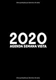 Agenda 2020 semana vista: Del 1 de enero de 2020 al 31 de diciembre de 2020: Diario, organizador y planificador con vista semanal y mensual español: Simple en negro 184-7