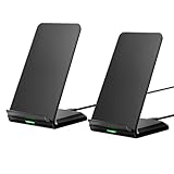 Cargador Inalámbrico Rápido [2Pack], 15W QI Wireless Charger Stand para iPhone 14 13 12 11 Pro MAX XR X 8, Samsung Galaxy S22 S21 S20, Huawei Xiaomi etc