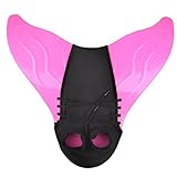 DEBAIJIA Ụmụ agbọghọ Mermaid Fins Na-amakpu Ụmụaka snorkeling Mermaid Fins Swimming Monofin Mgbanwe Emezigharị Mermaid Swimming Fins (B-(41*37CM)-F608-Pink)