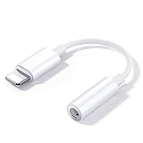 ອະແດັບເຕີຫູຟັງ iPhone [Apple MFi Certified] Lightning to Jack 3.5mm Adapter Headphones Aux Audio Cable Accessories Compatible with iPhone 14/13/12/11/Xs/XR/X/8/7 for all iO-Systeme