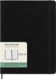 Moleskine Weekly Planner 2023-2024, Agenda de 18 Meses, Agenda Académica, Agenda Semanal de Tapa Suave, Tamaño Extra Grande 19 x 25 cm, Color Negro
