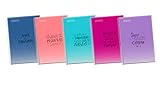 MIQUELRIUS - Pack 5 Cuadernos Cuadriculados - Tamaño Folio 215 x 309 mm, Espiral, Cubierta de Polipropileno translúcido, 80 Hojas de 90 g/m², Cuadrícula de 4 mm con margen, Mensajes, Multicolor
