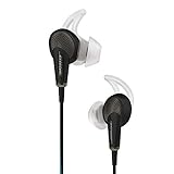 Bose QuietComfort 20 - écouteurs intra-auriculaires compatibles avec Samsung et autres appareils Android, avec microphone, télécommande intégrée, réduction du bruit, Couleur Noir