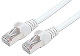 Premium Cord - Cable de Pares Trenzados (Cat. 6a S-FTP, RJ45-RJ45, AWG 26/7 0, 5 m), Color Blanco