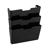 Amazon Basics Organizador archivador de pared colgante de 3 niveles, paquete de 3, 33 x 38 cm, negro