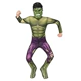 Rubies- Disfraz Oficial Hulk Avengers Classic niños, Detalles Impresos, Color Verde, S (Rubie'S I-702025S)