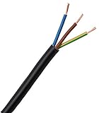Kopp 152325008 - Cable eléctrico (H03 VV-F, 3 x 0,75 mm², 25 m), Color Negro