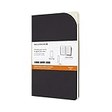 Moleskine, Cuaderno de Papel Digital, Set de 2 Cuadernos de Rayas Compatibles con Pen+, Tapa de Cartón, Tamaño Grande 13 x 21 cm, Color Negro, 80 Páginas