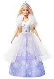 Barbie Muñeca Princesa de la nieve, falda azul transformación mágica (GKH26)