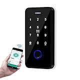 Teclado biométrico de control de acceso de huellas dactilares Tuya App Smart NFC abridor de puerta impermeable 13.56 MHz RFID teclado con Wiegand 26 bits de salida/entrada