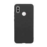 CUZZCASE Funda para Xiaomi Mi 8+{Protector de Pantalla de Vidrio Templado} Carcasa Silicona Suave Gel Rasguño y Resistente Teléfono Móvil Cover-Negro