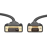 FiberGlobal Cable DVI a VGA Cable DVI-I 24 + 5 Macho a VGA Macho 15 Pines Cable Adaptador DVI a VGA Convertidor Compatible 1080P Chapado en Oro HDTV