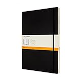 Moleskine - классический блокнот с сетчатыми страницами, мягкой обложкой и эластичной застежкой, размер A4 21 x 29.7 см, цвет черный, 192 листа