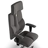 KULIK SYSTEM Chaise de bureau ergonomique – Confort et réglable avec soutien lombaire et spinal pour de longues heures de travail | Conception brevetée pour soulager les maux de dos | Business Azure - Gris