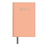 Dohe - Agenda 2024 - Semana Vista - Tamaño Bolsillo: 8,5x13 cm - 128 páginas - Encuadernación cosida - Tapa dura - Color Rosa Cuarzo - Modelo Lisboa