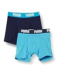 PUMA Basic Boxers Boxer, Azul Brillante, 134 cm-140 cm (Pack de 2) para Niños