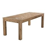Mueletmoi - Table à manger rectangulaire 200 cm, bois de pin recyclé, style rustique, collection Chalet