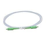 LAZY COOK Cable de Fibra Óptica SC/APC a SC/AP monomodo simplex 9/125 Compatible 99% con Movistar/Jazztel/Vodafone/Orange etc... (2M, Blanco)