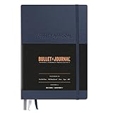 LEUCHTTURM1917 366244 Bullet Journal Edition 2 中號，精裝，206 頁，120gsm 紙張，專為 BuJo 打造的完美筆記本，帶 Bujo 袖珍指南 (Blue22)