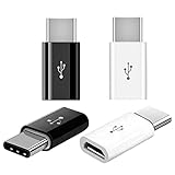 iZhuoKe Adaptador USB C a Micro USB[4 Pack],Micro USB a Type C Conector para Nuevo MacBook, OnePlus 2/3/5, Sony Xperia XZ, Samsung Galaxy S8/9,S8, S8+, S9, 2 Unidades（Negro&Blanco