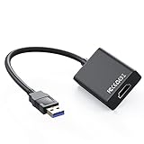 USB-адаптер HDMI, USB 3.0/2.0 на HDMI 1080p Full HD Видео Аудио Мультимониторный ПК HDTV USB-адаптер HDMI-конвертера Кабели Адаптер, совместимый с Windows XP/7/8/Vista/10/11, MacOS, Android — черный