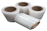 Net4Client Pack of 4 Clear Stretch Wrap Rolls Per Bundle Packing Boxes Cling Film Wrap Fast Stretch Rolls 100mm 150m Fi50 23µm