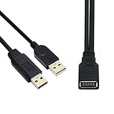 Cable de extensión USB 3.0 hembra a doble USB macho extra de alimentación para cable de disco duro móvil CC de 2.5 pulgadas