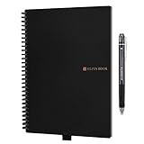 Elfinbook Cuaderno Inteligente Reutilizable, Everlast Smart Notebook, Bolígrafo Borrable Incluido (Negro B5)