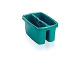 Leifheit Cubo doble Combi Box, cubo rectangular con dos compartimentos, uno para el agua y otro para los utensilios de limpieza, cubo apilable