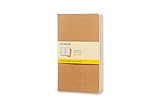 Moleskine - Cahier Journal Cuaderno de Notas, Set de 3 Cuadernos con Páginas Cuadradas, Tapa de Cartón y Cosido de Algodón Visible, Marròn Kraft