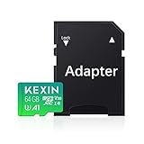 KEXIN 64GB Memoria Micro SD Tarjeta U3 Clase 10 Mini USB Micro SDXC V30 Tarjeta 64GB con Adaptador para PC, Tableta,Drone,Cámara Deportiva y Smartphone
