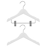 Hangerworld - Juego de 30 perchas para ropa infantil y de bebé (de madera, con y sin pinzas, 30 cm de ancho), color blanco