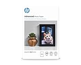 HP Advanced Glossy Photo Paper, Q8692A, 100 hojas de papel fotográfico satinado avanzado, compatible con impresoras de inyección de tinta, 10 x 15 cm, peso del material de impresión 250 g/m²