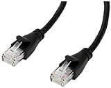 Amazon Basics - Cable de red Gigabit Ethernet LAN, conectores RJ45, categoría 6, ideal para redes domésticas y de oficina (0,9 m), Negro