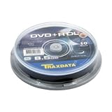 TRAXDATA RITEK DYE DVD+R - Juego de 10 unidades, 8,5 GB, 10 unidades, 10 unidades, Traxdata 906753ITRA003, 8,5 GB DVD+R DL 8x, medios de comunicación de marca de doble capa, 240 minutos