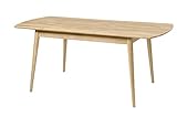 Nordic Story rektangulært udtrækkeligt spisebord, massivt egetræ, skandinavisk stil Moderne nordisk design til stuen farve (bleget eg, 140-180x90x75 cm.)