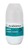 Babaria - Desodorante Roll On Cero 0% Alcohol 0% Sales Aluminio, Contiene Activo Prebiótico, Protección 48 Horas, Antitranspirante, Pieles Sensibles, Unisex, Vegano - 50 ml